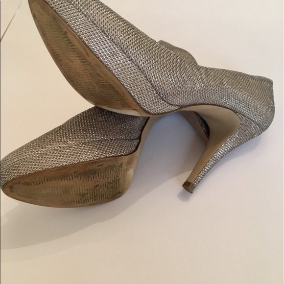 𝅺ENZO Angiolini Sparkle Silver Pumps Heel - Picture 6 of 7